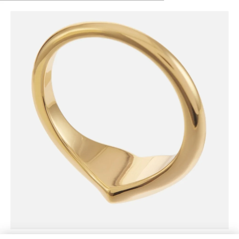 Astrid and Miyu 18k Gold-plated Sterling Silver heart ring New - Picture 2 of 6